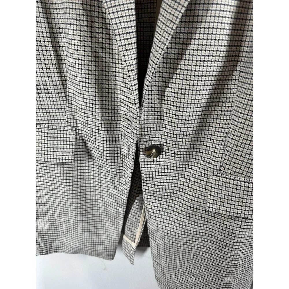 Sanctuary  Blazer Coat Size Large Black Beige One‎ Button Women